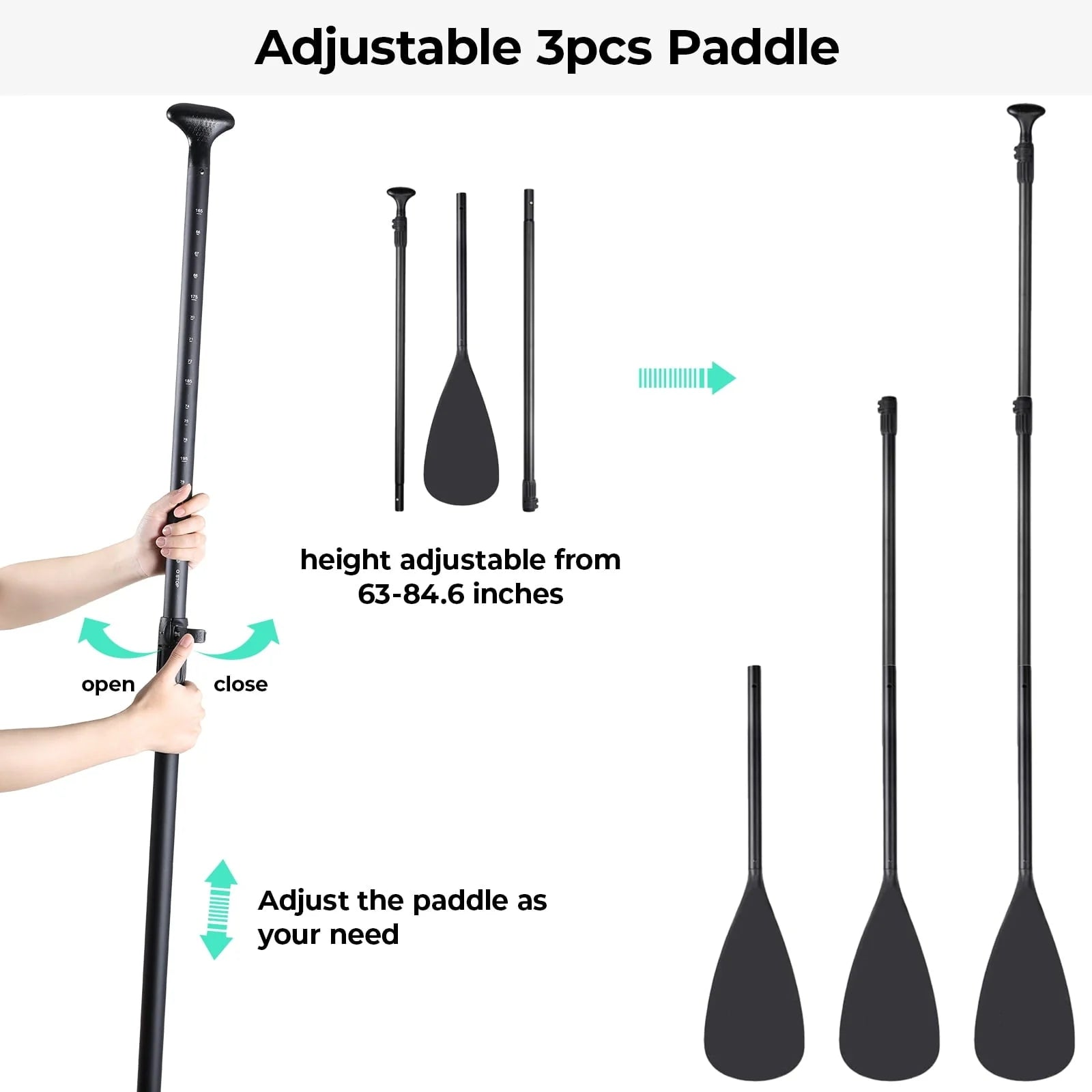 Arlopu Portable 10' Inflatable Stand up Paddle Board with Aluminum Paddle, Leash, Hand Pump & Backpack for Youth Adult