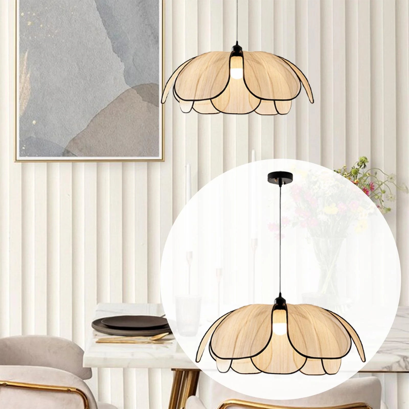 Gazechimp Boho Chandelier Droplight Hanging Light for Living Room Hallway Laundry Room Diameter 50cm