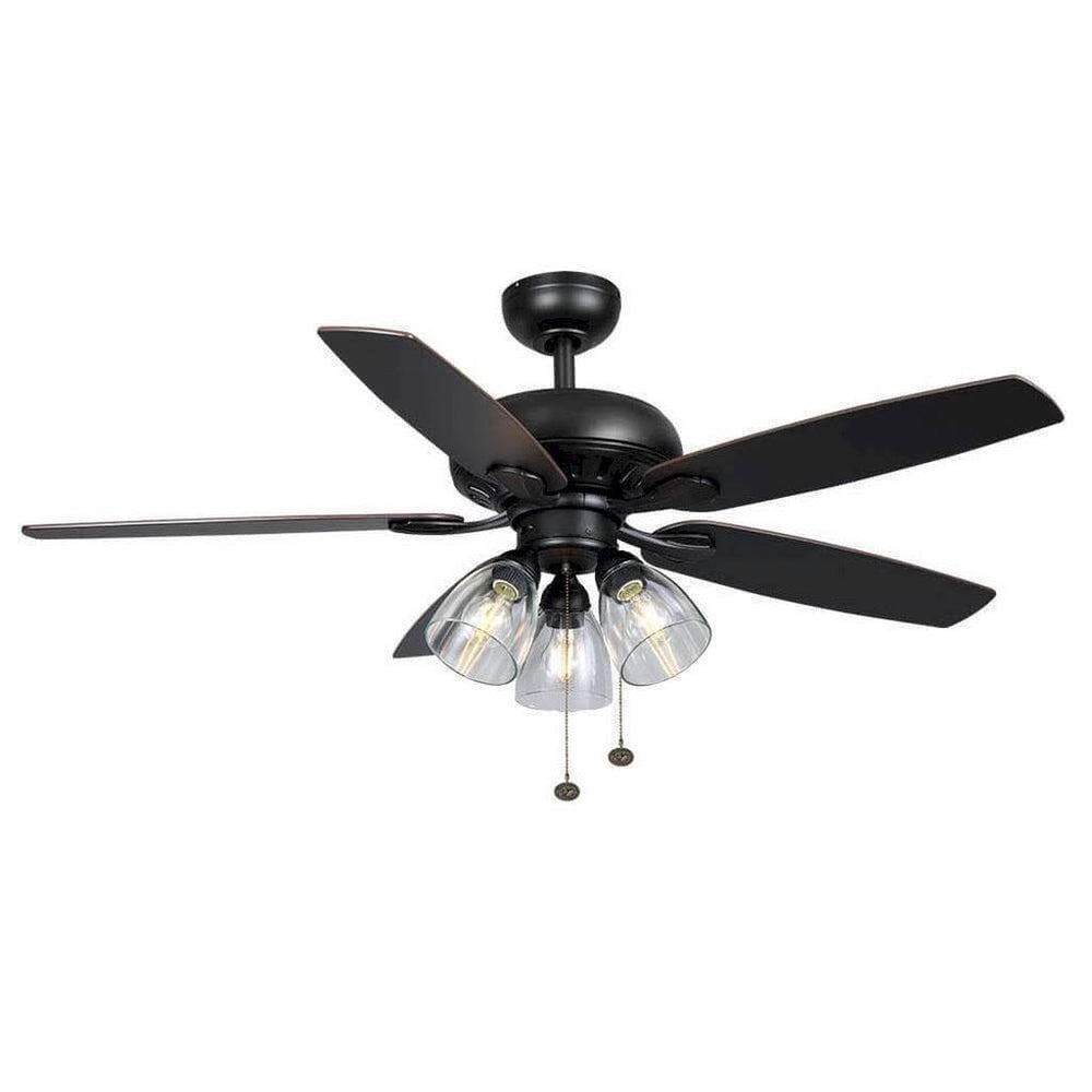 Hampton Bay Rockport 52 in. LED Matte Black Ceiling Fan