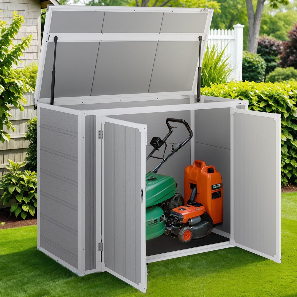 Enyopro 306gal Outdoor Storage Shed, Horizontal Resin Shed, Resistant Tool Plastic Shed for Storage of Bike/Garbage Cans/Garden Tools/Lawn Mowers