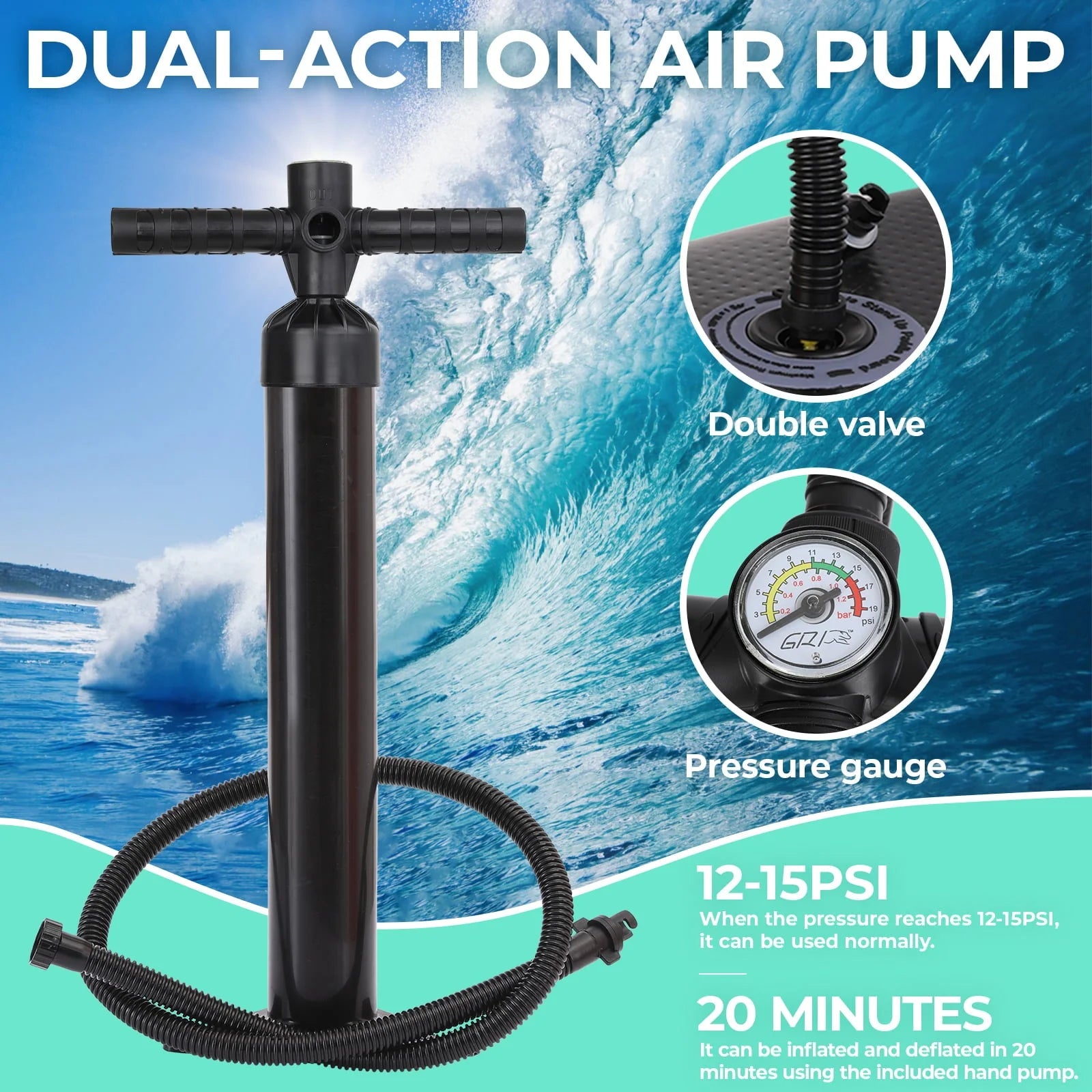 Arlopu Portable 10' Inflatable Stand up Paddle Board with Aluminum Paddle, Leash, Hand Pump & Backpack for Youth Adult