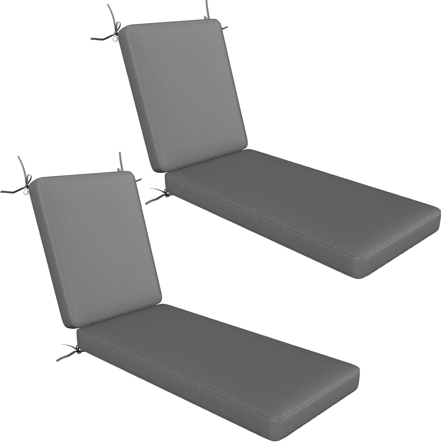 AECOJOY Chaise Lounge Cushions Outdoor Set of 2, 72x21x3 Inch Lounge Chair Cushion, Fade Resistant Patio Sun Lounger Replacement