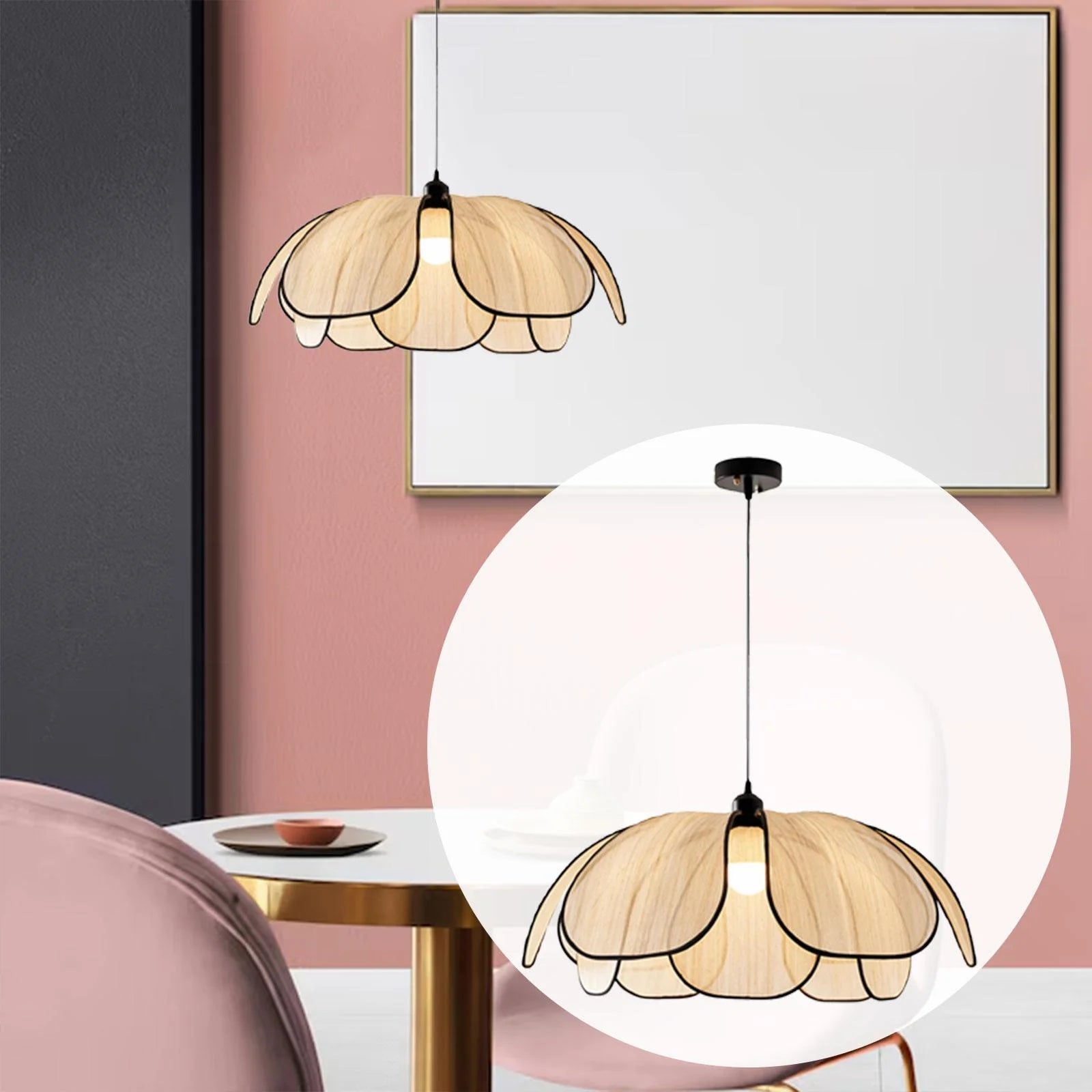 Gazechimp Boho Chandelier Droplight Hanging Light for Living Room Hallway Laundry Room Diameter 50cm