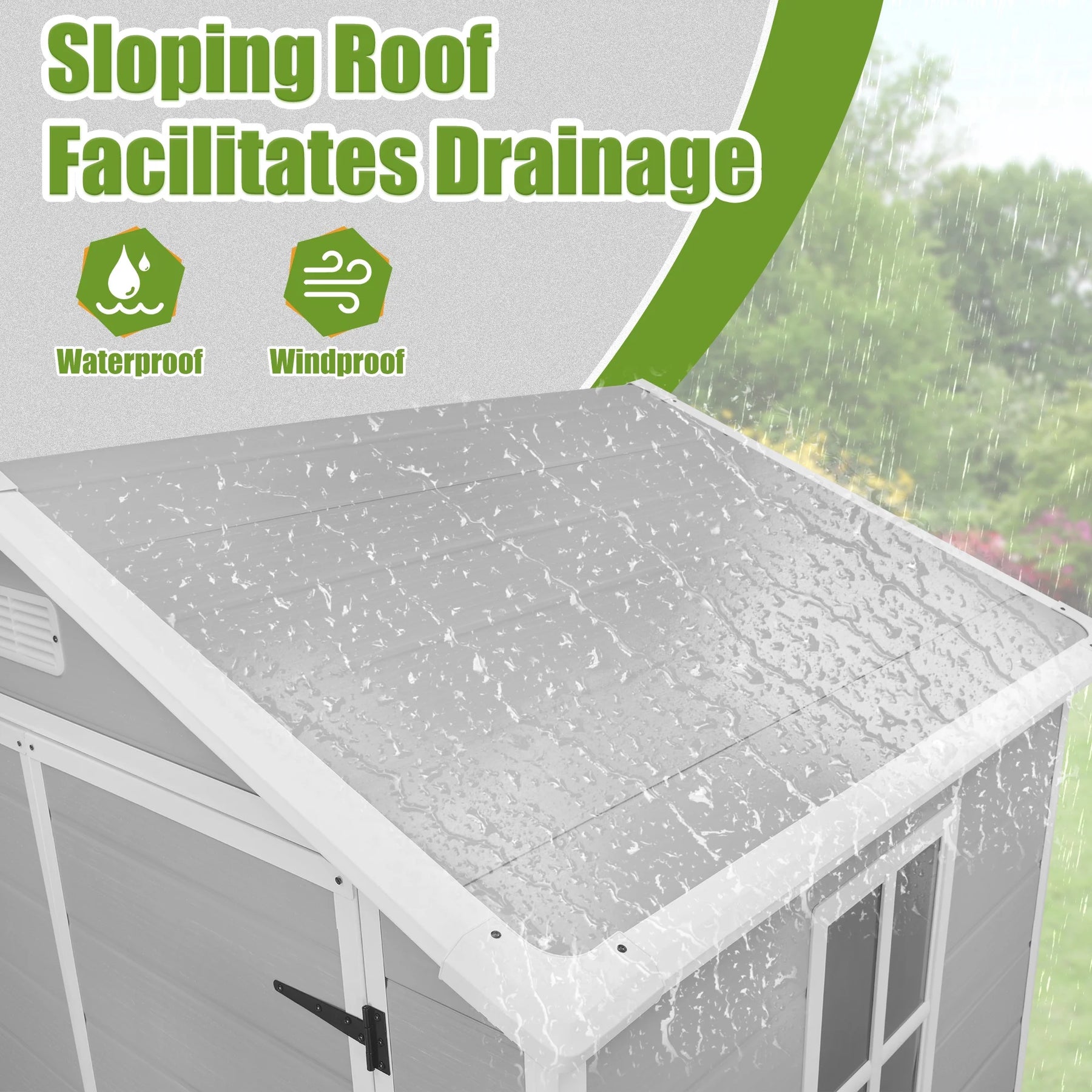Enyopro 306gal Outdoor Storage Shed, Horizontal Resin Shed, Resistant Tool Plastic Shed for Storage of Bike/Garbage Cans/Garden Tools/Lawn Mowers